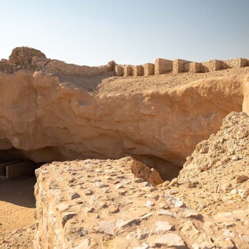 Stone ruins at the archaeological site of Ubar